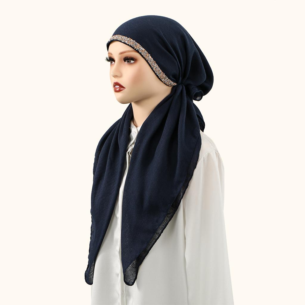 Ramadan Muslim Hijab Shawls Modal Scarf For Muslim Woman Hijabs Wrap Lady Casual Headband Ethnic Headscarf with Diamond