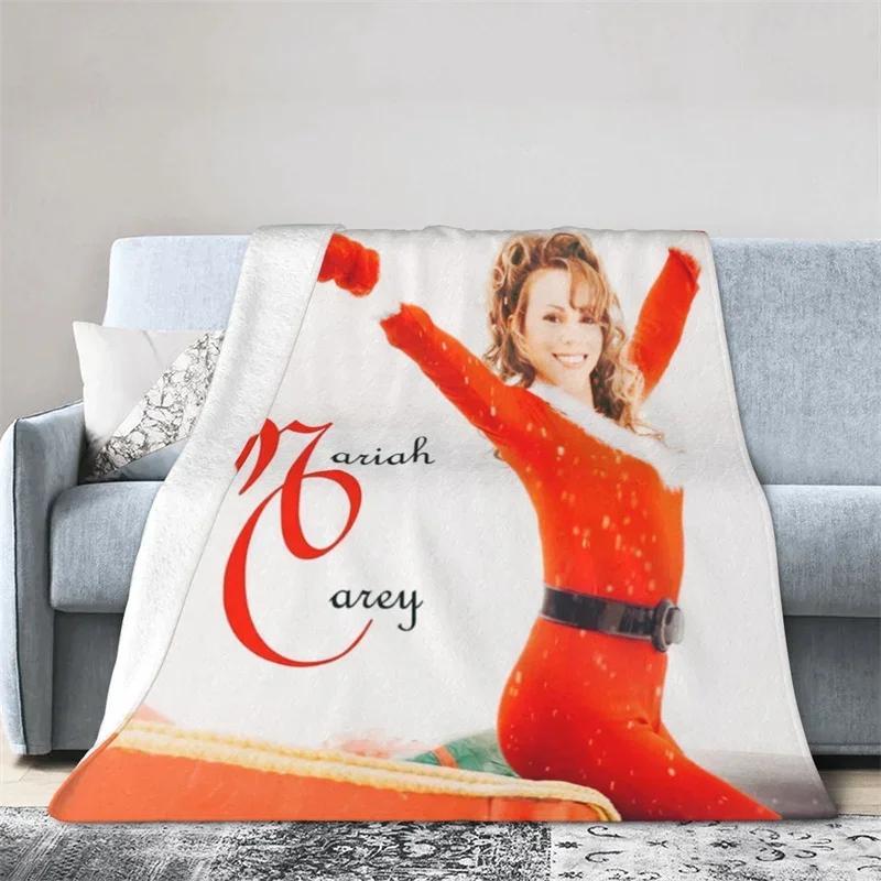 3D Print Mariah Carey Blanket Soft Sofa Cover Throw Blanket Fleece Tapestry Christmas Warm Bed Blankets for Bedroom Couch