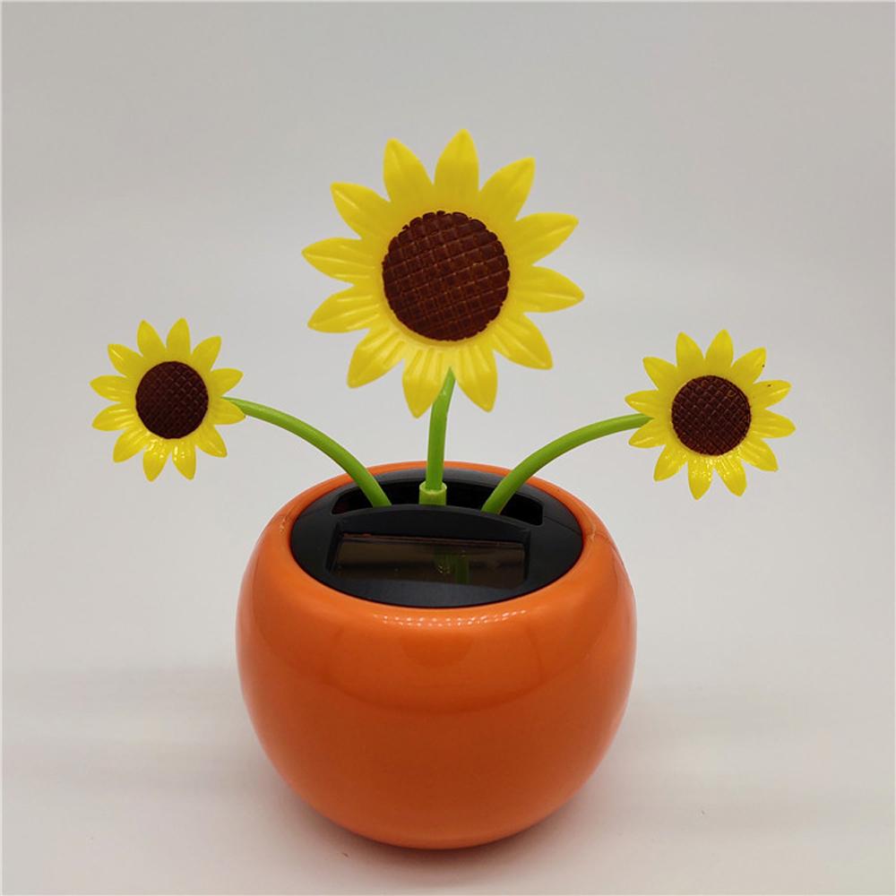 Car Dashboard Decor Bobble Swing Toys Dancing Sun Flower Solar Toy Sunflower Ornament Solar Powered