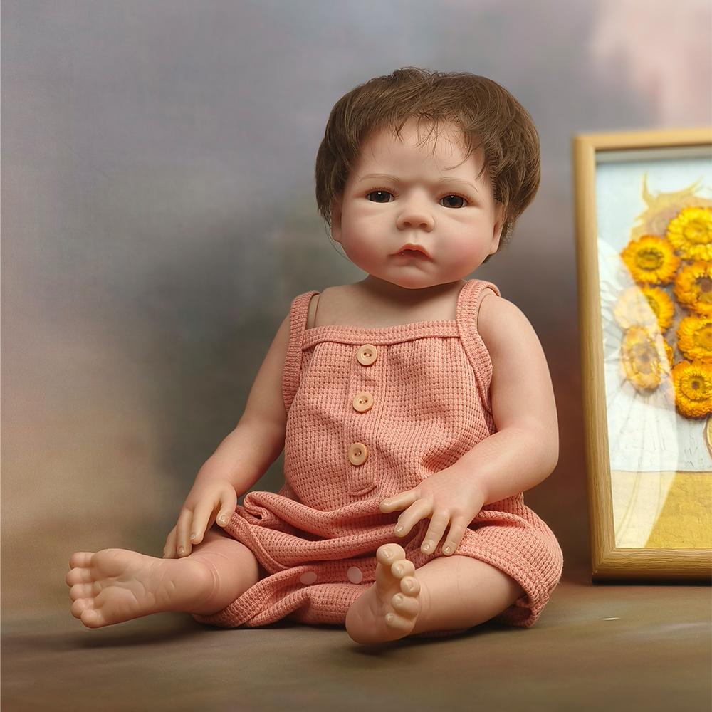 Мягкие силиконовые виниловые куклы с полным телом, окрашенные игрушки для новорожденных, кукол для рождественского подарка детям, игрушка-реборн