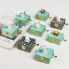Music Box Adorable Decorative Wood Practical Tiny Hand Cranked Music Boxes for Kids