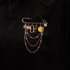 Multi-element yellow smiley face fringed pendant brooch accessories, punk temperament pendant