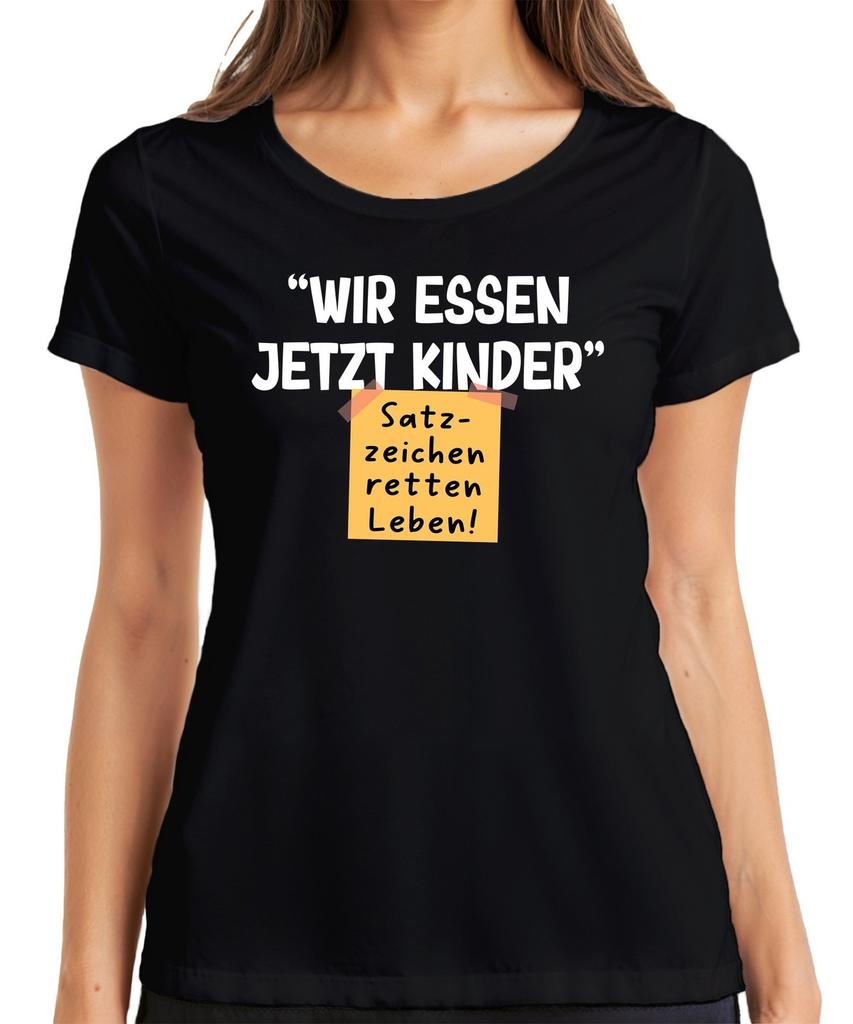 We Eat Now Kids Punctuation Save Lives Grammar Joke Ladies T-Shirt