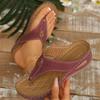 Fashion Solid Color Women Slippers Summer New Wedge Sandals Round Head Thick Bottom Slippers Hollow Outer Wear Women Shoes Slides Women