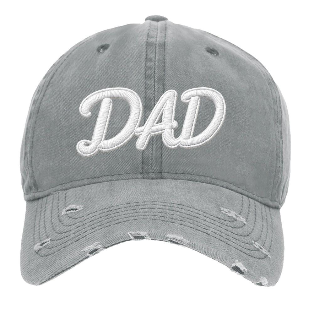 Ripped Brim Washed Cotton Dad Hat Distressed Washed Sun Cap MOM DAD Baseball Cap Family Matching