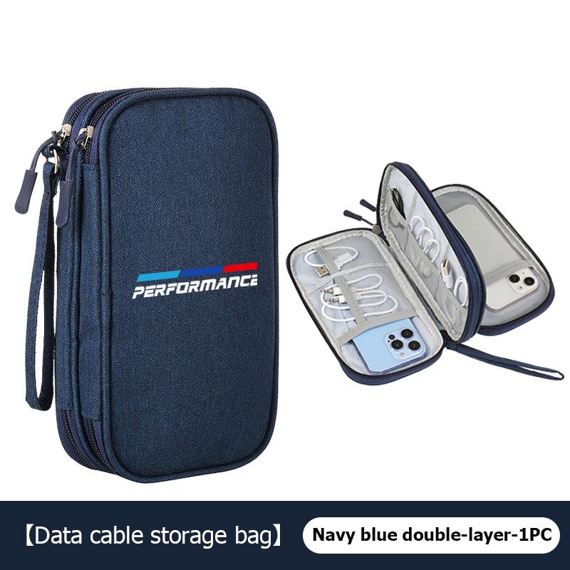 Universal Car Travel Portable Phone Data Line Key Storage Bag For BMW M E87 E30 E46 E28 E39 F18 F35 G03 F10 E93 F20 TKJLP1