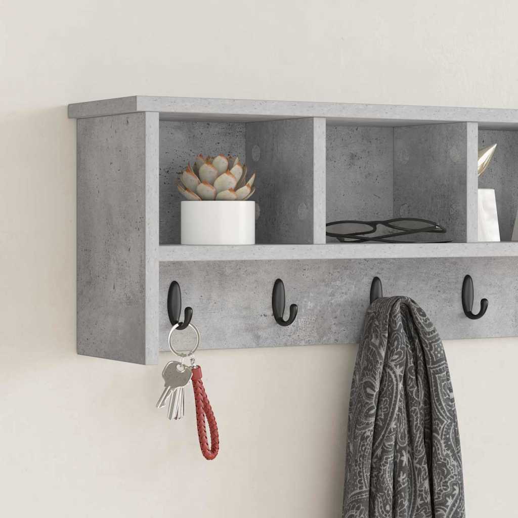 Wall Mounted Nightstand with Shelf Concrete Grey 100 x 16 x 26 cm