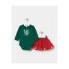 Baby Girl Christmas Concept New Year Themed Double Set With Tulle Skirt With Snaps From The Bottom