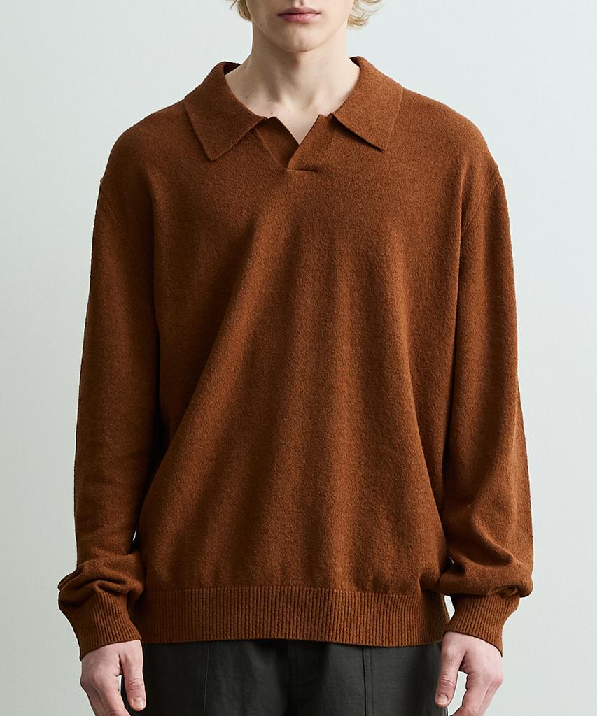ONNHANS Open Collar Knit Pullover_Almond