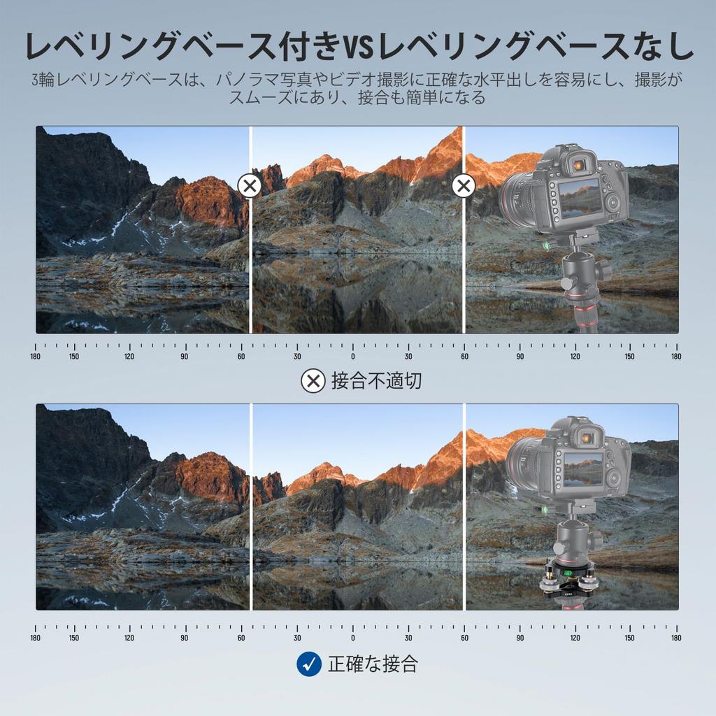 NEEWER Tripod Leveling Base for Tripod Head Metal Angle Adjustment 3 Axis Wheel Bubble Level with Screw and Thread Camera Spirit Level Leveler for