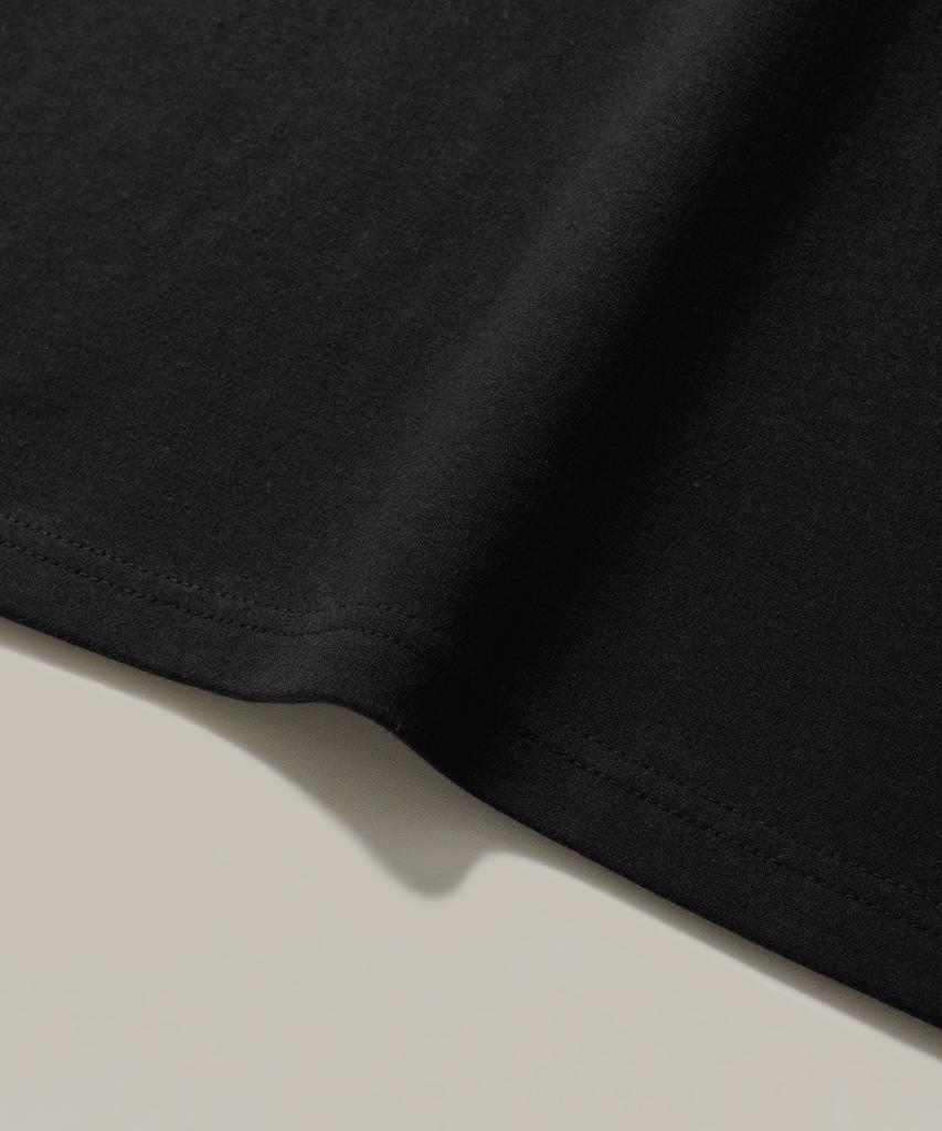 FP142 New Wave Double Cotton Stack Long Sleeve T-Shirt Black Sjlt1445