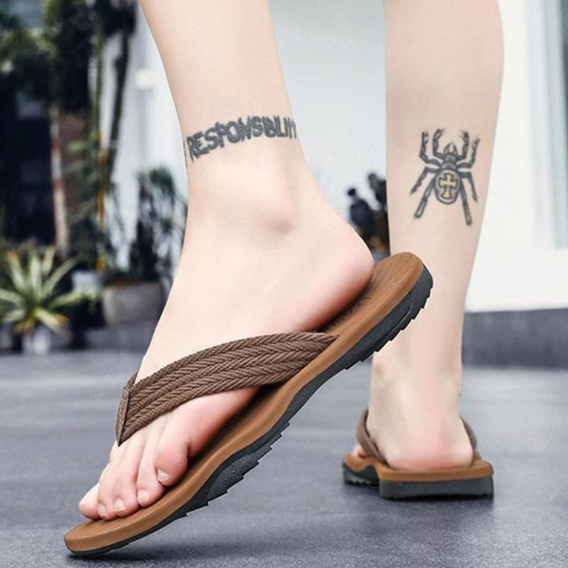 Мужские летние уличные стильные модные шлепанцы-шлепанцы с уникальной толстой подошвой, нескользящие, износостойкие, повседневные пляжные сандалии