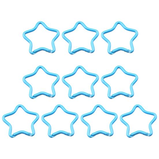 10 шт. Разноцветные карабины в форме пятиконечной звезды, карабинные крючки из алюминиевого сплава, аксессуары для DIY, пряжка для брелка для кемпинга, походов