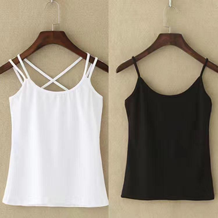 Women's Solid Color Slim Fit Camisole - Anti-Exposure Base Layer (1-2 Pieces) for Inner or Outer Wear