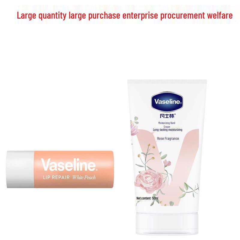 Vaseline Rose Hand Cream & White Peach Lip Balm Duo