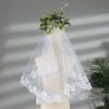 Accessories Photo Veil Short Simple White Ivory Women's Tulle Wedding Veil Lace Edge Bridal Veil
