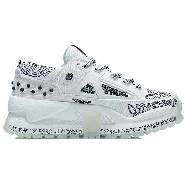 Li Ning CF Модные Низкие Спортивные Повседневные Кроссовки Женские Туманно-Белые AGLR168-7