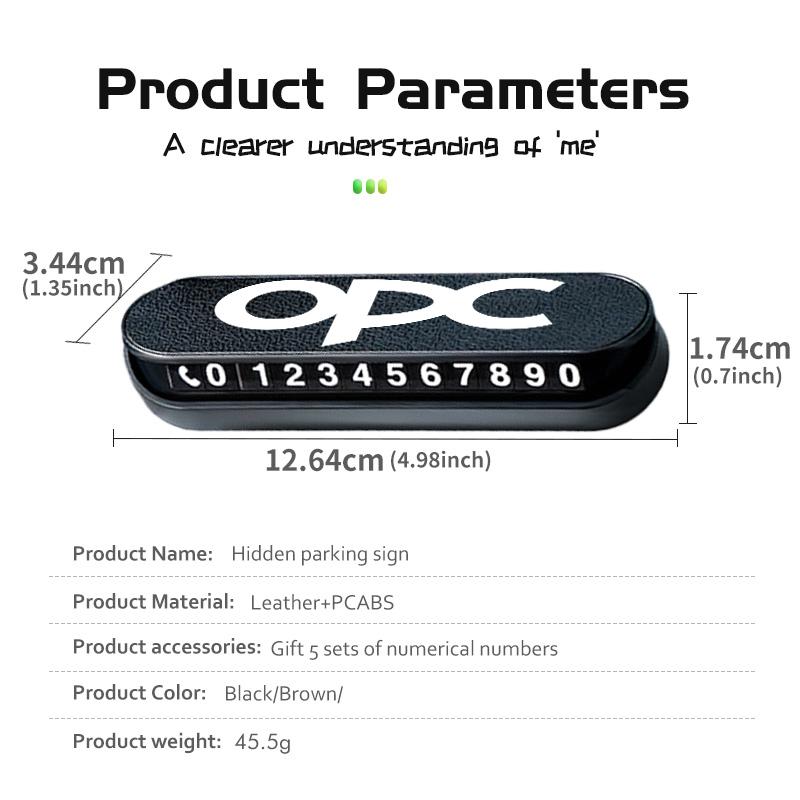 ZZTJ9 Suede Car Phone Number Plate Temporary Parking Card Stop Sign For Opel OPC Astra J H G K Insignia Corsa D B E Mokka Meriva
