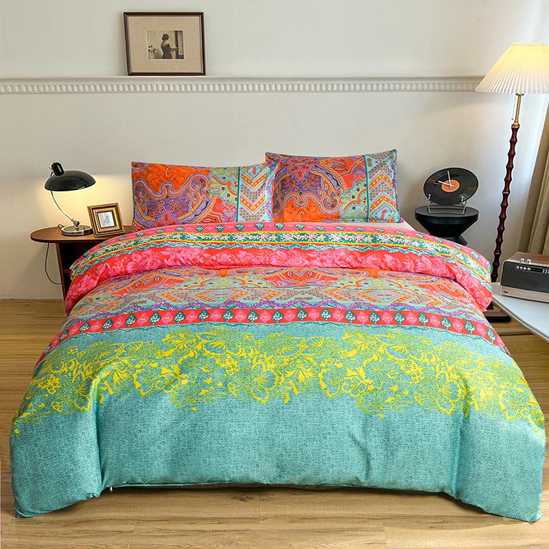 3pcs New Soft Duvet Cover Set featuring Pilowcases No Filing Boho Plain Print,minimalist style Warm Adorable Lovely Warm Comforter Soft Beding Kit