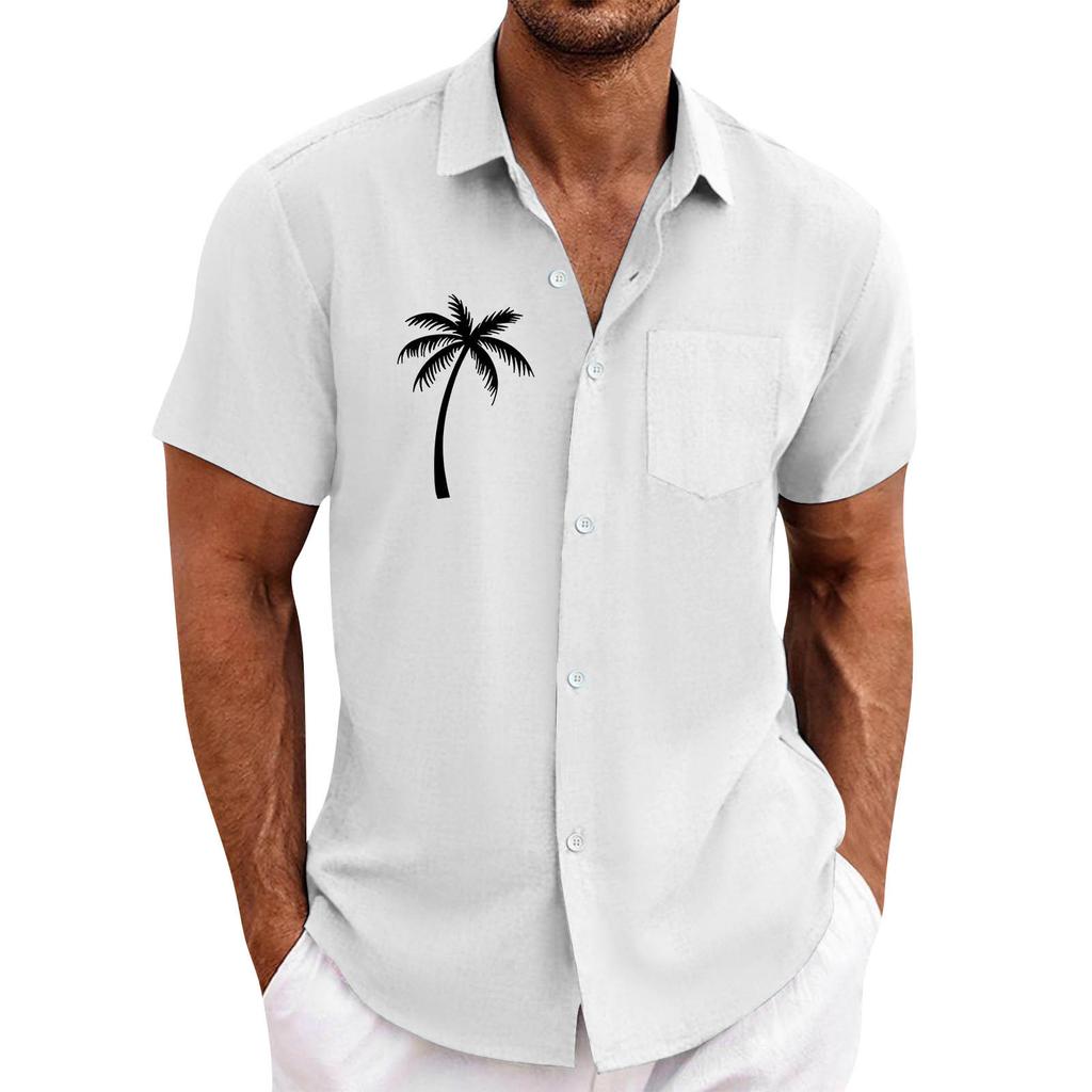 Мужские винтажные рубашки для боулинга на пуговицах с коротким рукавом, летняя пляжная рубашка