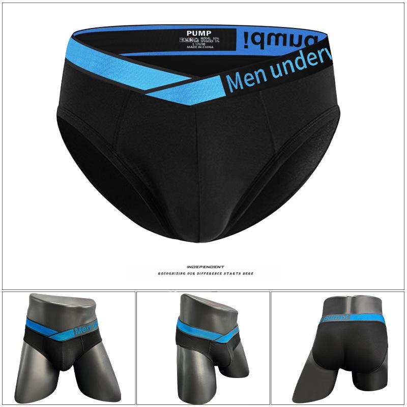 Men's Low-Rise Laser Gradient Briefs - Breathable Modal with U-Convex Pouch and Hip-Lifting Design