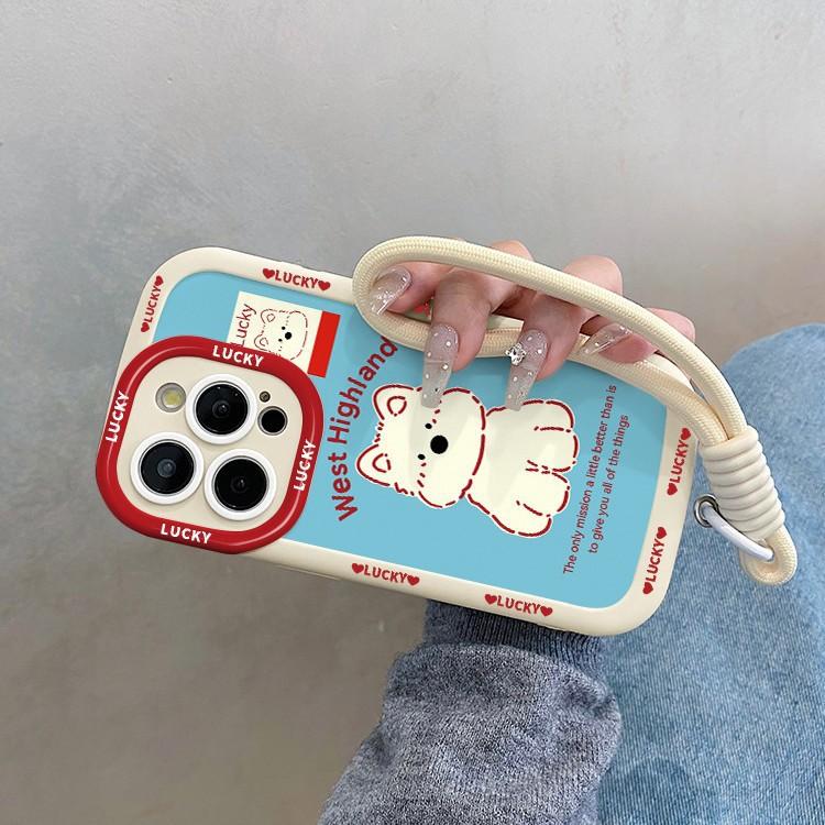 Lucky West Highlands Suitable for Apple 16promax Puff Shell Iphone15/14 Creative 13 Cartoon Anti-fall