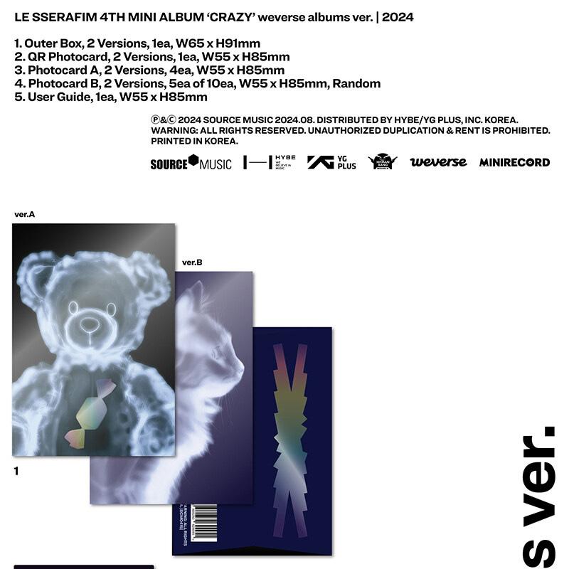 LE SSERAFIM 4th Mini Album 'CRAZY' (Weverse Albums Ver.)