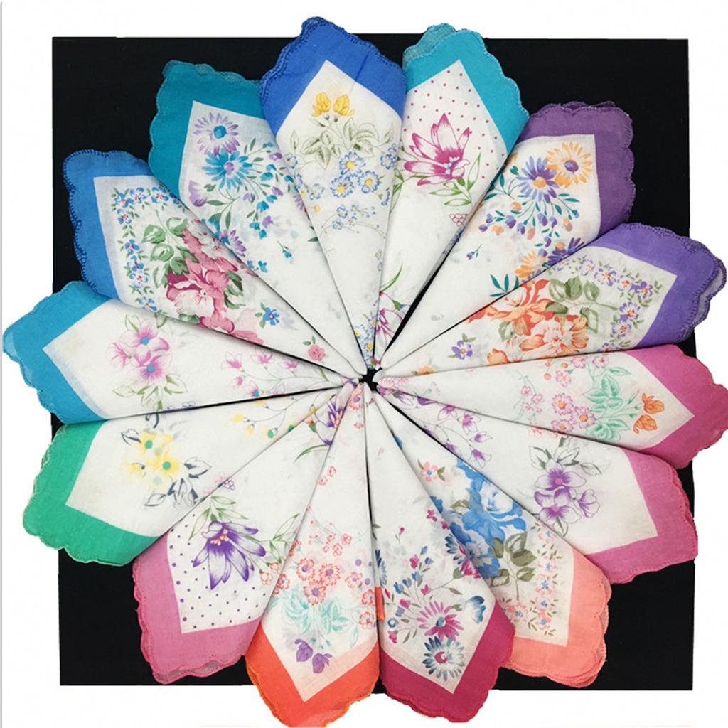 Floral Pattern Handkerchief for Women Wedding Handkerchief Pocket Handkerchief for Bride Groom Wedding Gift