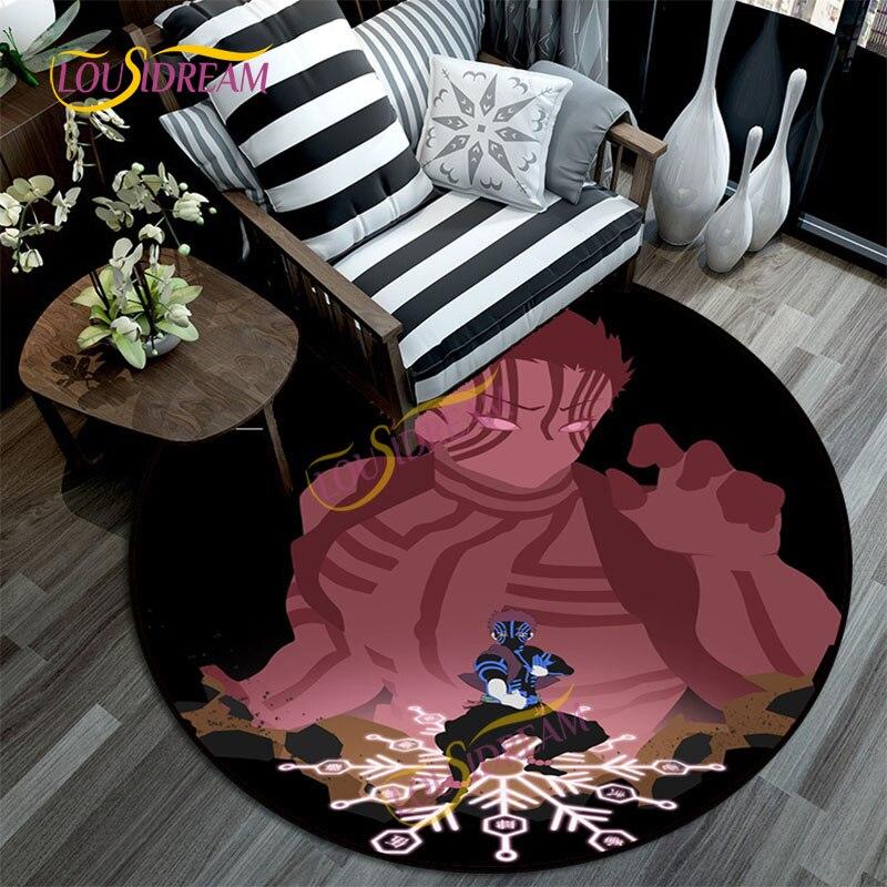 Коврик «Убийца демонов», 3D-печатный мультяшный напольный круглый коврик, коврик для стула для детской комнаты, украшение дома, моющийся ковер.