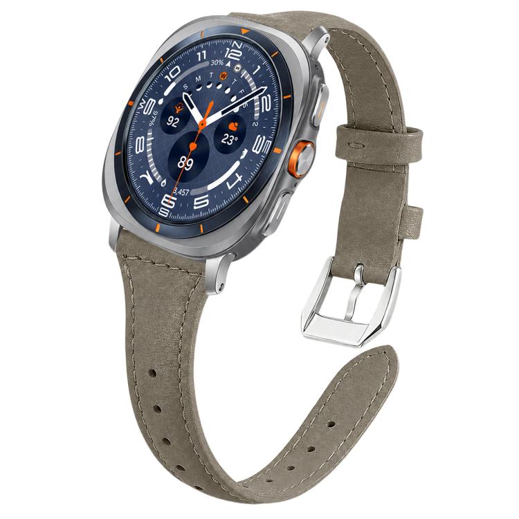 Тонкий веганский кожаный ремешок для часов Galaxy Watch9 / 8 / 8 Classic, Регулируемый сменный ремешок
