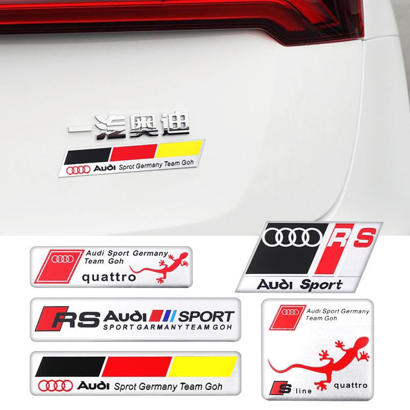 New Aluminium Sport Edition Badge Stickers Car Bumper Trunk Badge Decals For T Sline A3 A1 A4 B8 B7 A6 C7 A5 A7 A8 B9 B6 C6 Q2 Q3