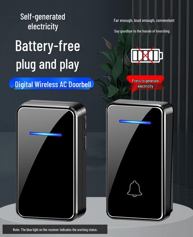 Wireless Self-Powered Long-Range Entry Doorbell for Elderly, Multi-Volume, No Battery Needed