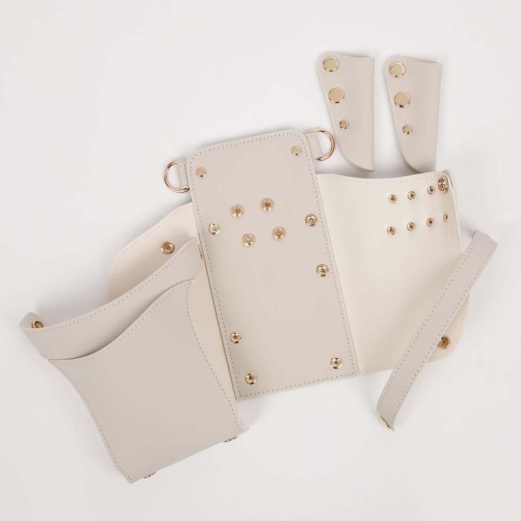 DEEDS Роскошный Стиль Sienna Чехол для Ножниц с Молоком Вмещает Парикмахерский Триммер Цепочка, Латте, 4-6 Ножниц,