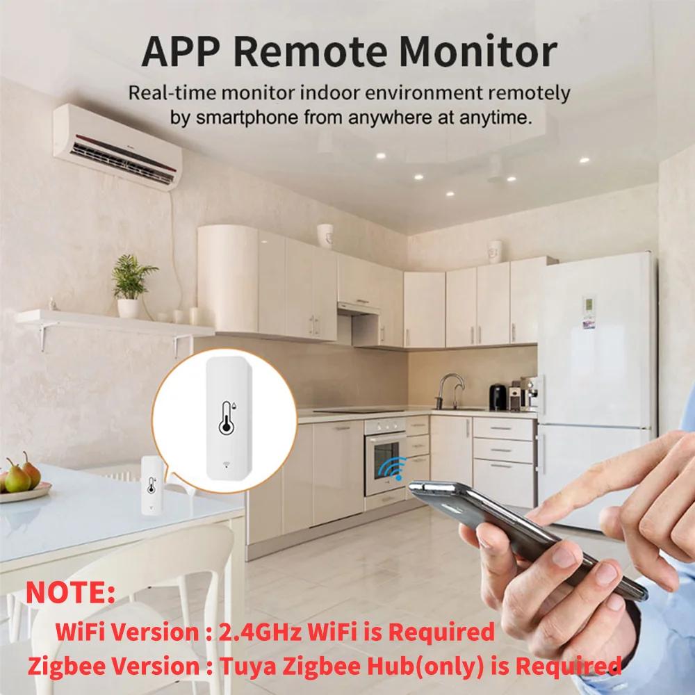 WiFi Умный датчик температуры и влажности Внутренний гигрометр Контроллер Мониторинг Работа с умным динамиком Alexa Google Home