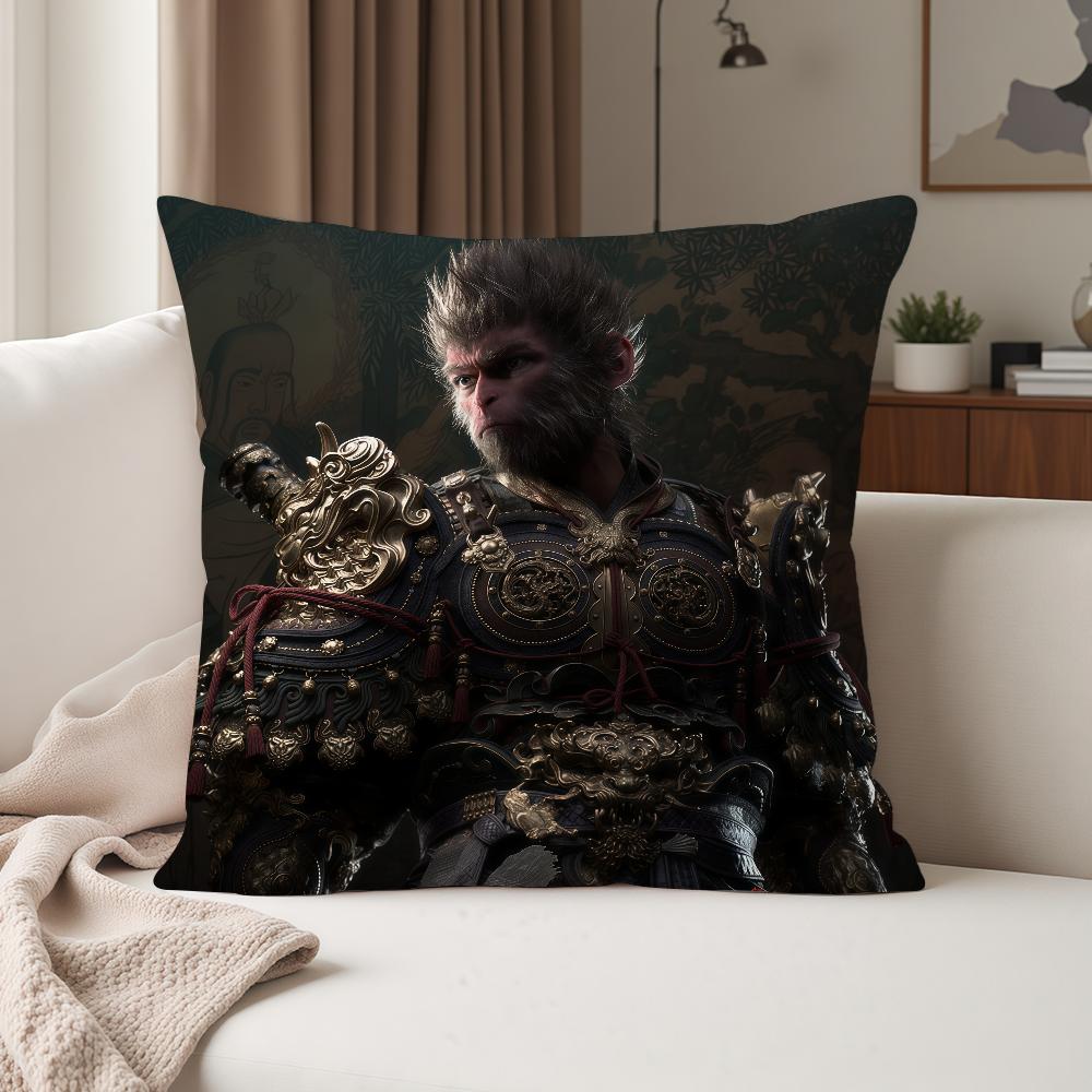 Chinese Games Bblack Myth Pillow Case Suitable For Bedrooms Living Rooms Cars Home Decoration