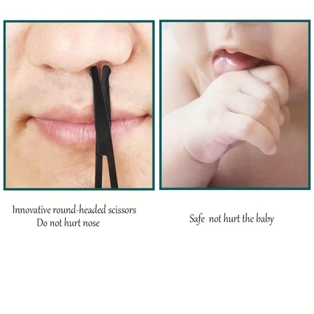 Stainless Steel Nose Hair Cut Black Eyebrow Trimming Nose Ear Hair Remover Trimmer Beauty Tool