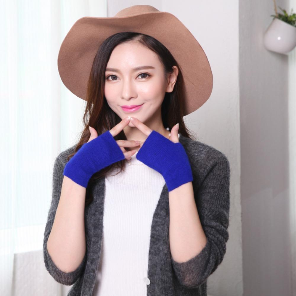 Wool Knitted Wool Glove Exposed Finger Wrist Gloves Protable Warm Gloves Autumn