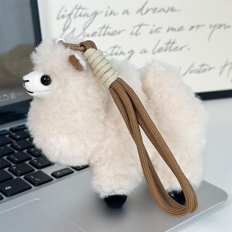 Soft Fluffy Cute Sheep Plush Keychain White Cartoon Design for Backpack Pendant Decor Family Gathering Commemorative Gifts
