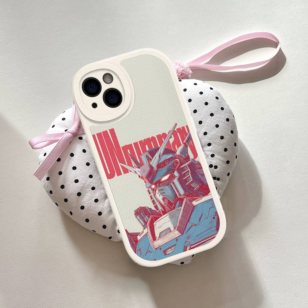 Cartoon G-Gundams Leather Phone Case For IPhone 16 15 14 13 12 11 Pro Max Plus Shockproof Cover