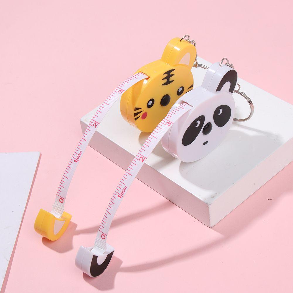 Mini 1M Sewing Measure Ruler Cartoon Animal Tape Measure Measuring Ruler Automatic Stretch Ruler
