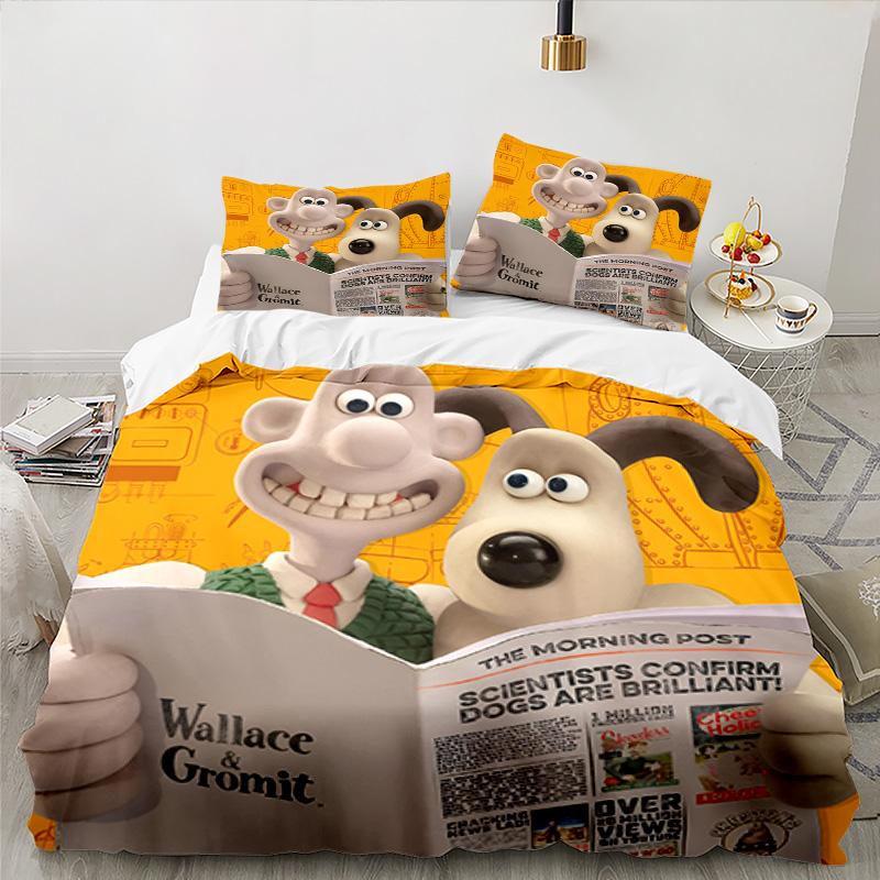 Christmas Party Gromit 3PCS Bedding set,Ideal for 1pc Duvet Cover And 2pcs Pillowcases Perfect for Fan gift,Ideal for Bedroom, Dormitory