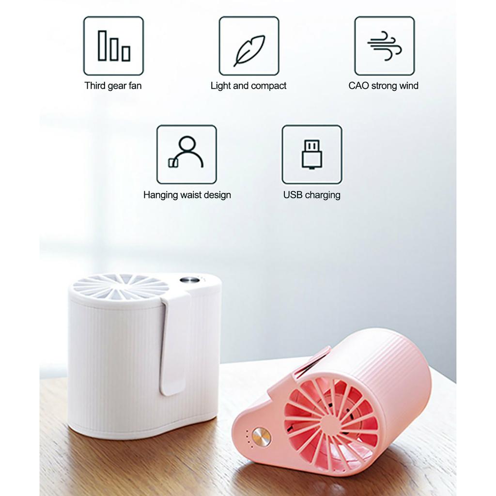 Portable Mini Fan 3 Speed Fans USB Rechargeable Desk Outside Travel