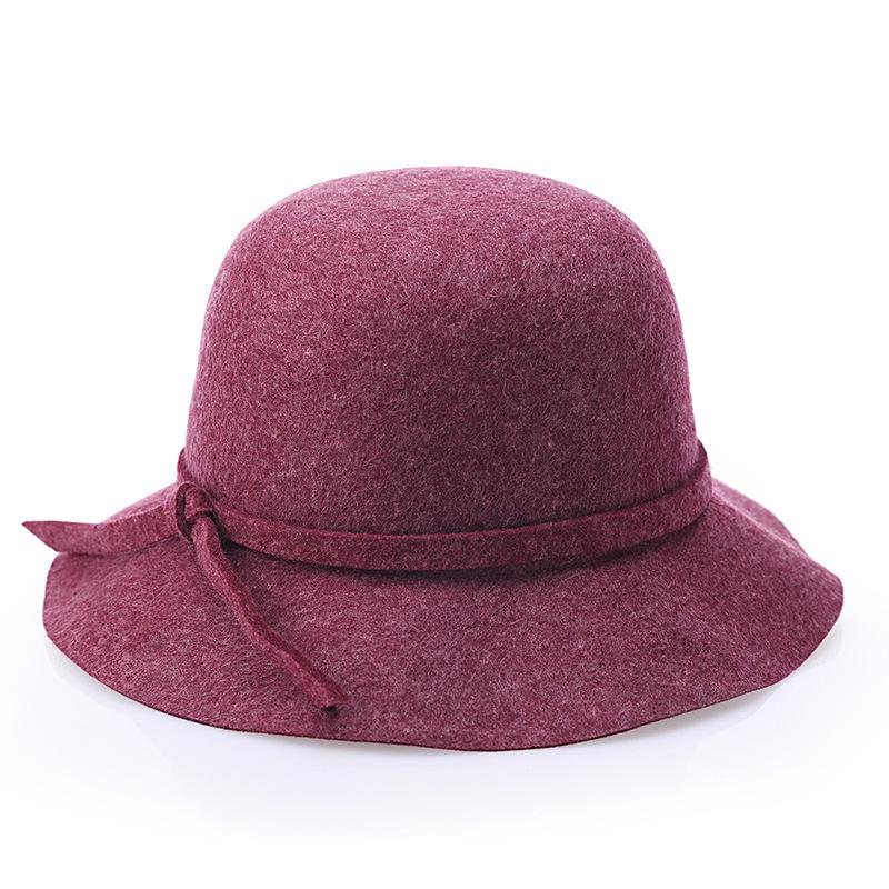 Wave Tide Top Hat Felt Hat Ladies Dome Basin Hat Pure Wool Fashion Hat