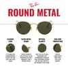 Солнцезащитные очки 0RB3447 ROUND METAL МАТОВЫЕ HAVANA 9277B153 НА МАТОВОМ СЕРЕБРЕ ТЕМНО-СЕРЫЕ Поляризационные [Ray-Ban]