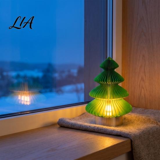 Holiday Table Centerpiece Origami Christmas Tree Night Light, 3D Printed Xmas Lamp, Battery Party Decoration Light Operated Decorative Tabletop