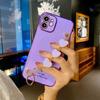 Чехол для телефона с браслетом Love Heart для Vivo X80 Pro Y76S Y75 Y20 Y11 Y12S Y21 Y30 Y33S Y76 T1 V21 V23, мягкий силиконовый чехол с гальваническим покрытием, чехол-цепочка