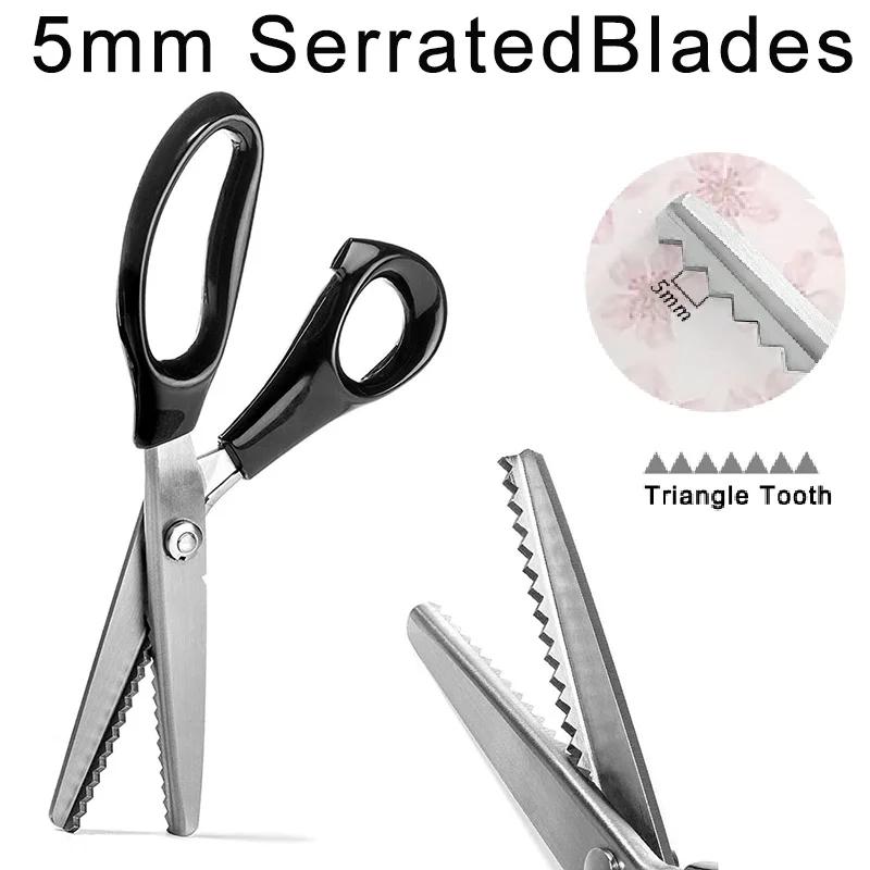 1 шт. Ножницы для зигзага из нержавеющей стали, ножницы для шитья, зубчатые лезвия, кружевные ножницы, швейные изделия, зигзагообразная резка, портной