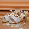 Summer Sandals Women's Open-toed Mid-heel Thick Heel Sandals Comfortable and Fashionable Sandals