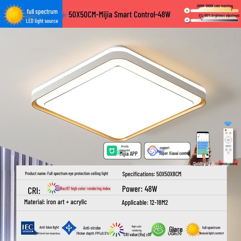 2025 Smart Eye-Protecting Ceiling Light: Elegant Round Design for Bedroom & Living Room