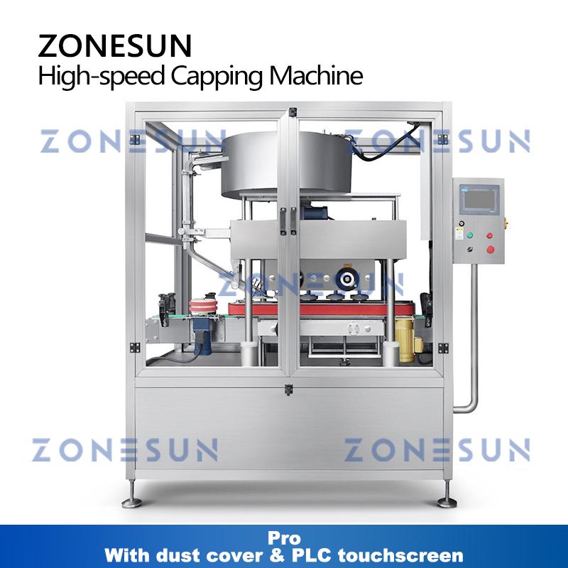 ZONESUN ZS-FXZ101 High-Speed Automatic Screw Cap Capping Machine for Cosmetic Food Pharmaceutical Bottle Sealing Production
